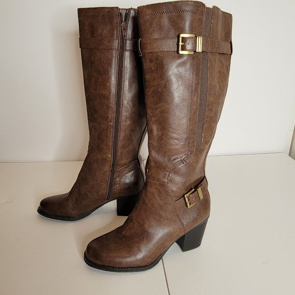 Naturalizer Shoes - Naturalizer Women's N5 Comfort Wide Shaft, Brown Faux Leather Boot, Size 9M